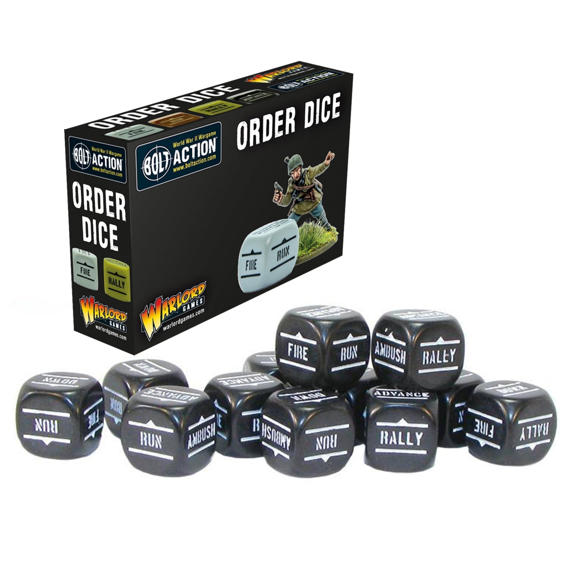 Bolt Action Orders Dice - Black