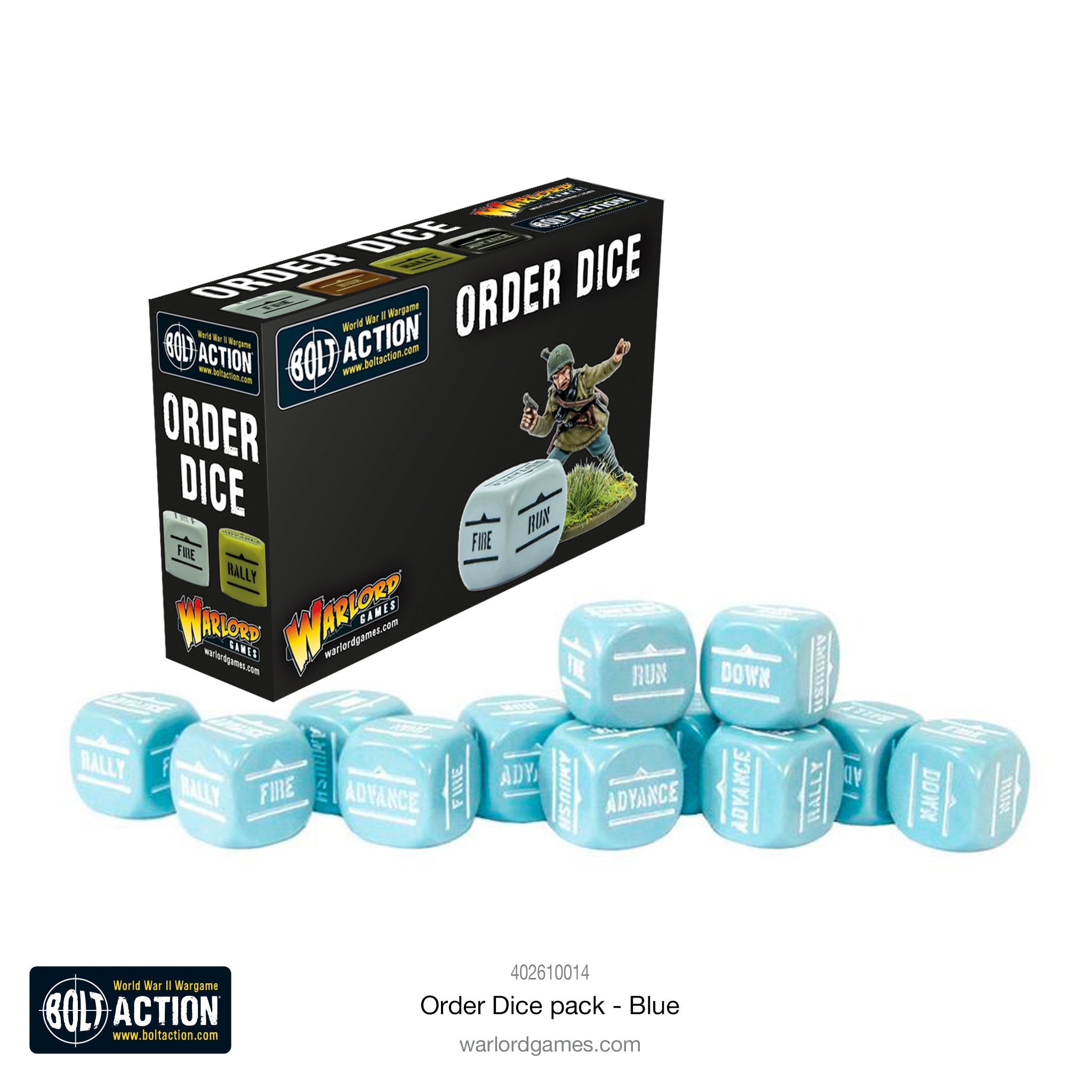 Bolt Action Orders Dice - Blue