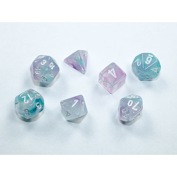 Chessex - Mini Nebula Polyhedral 7 Die Set - Wisteria White