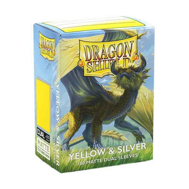 Dragon Shield Matte Dual Standard Sleeves - Yellow & Silver