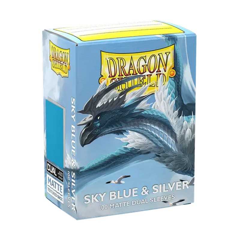 Dragon Shield Matte Dual Standard Sleeves - Sky Blue & Silver