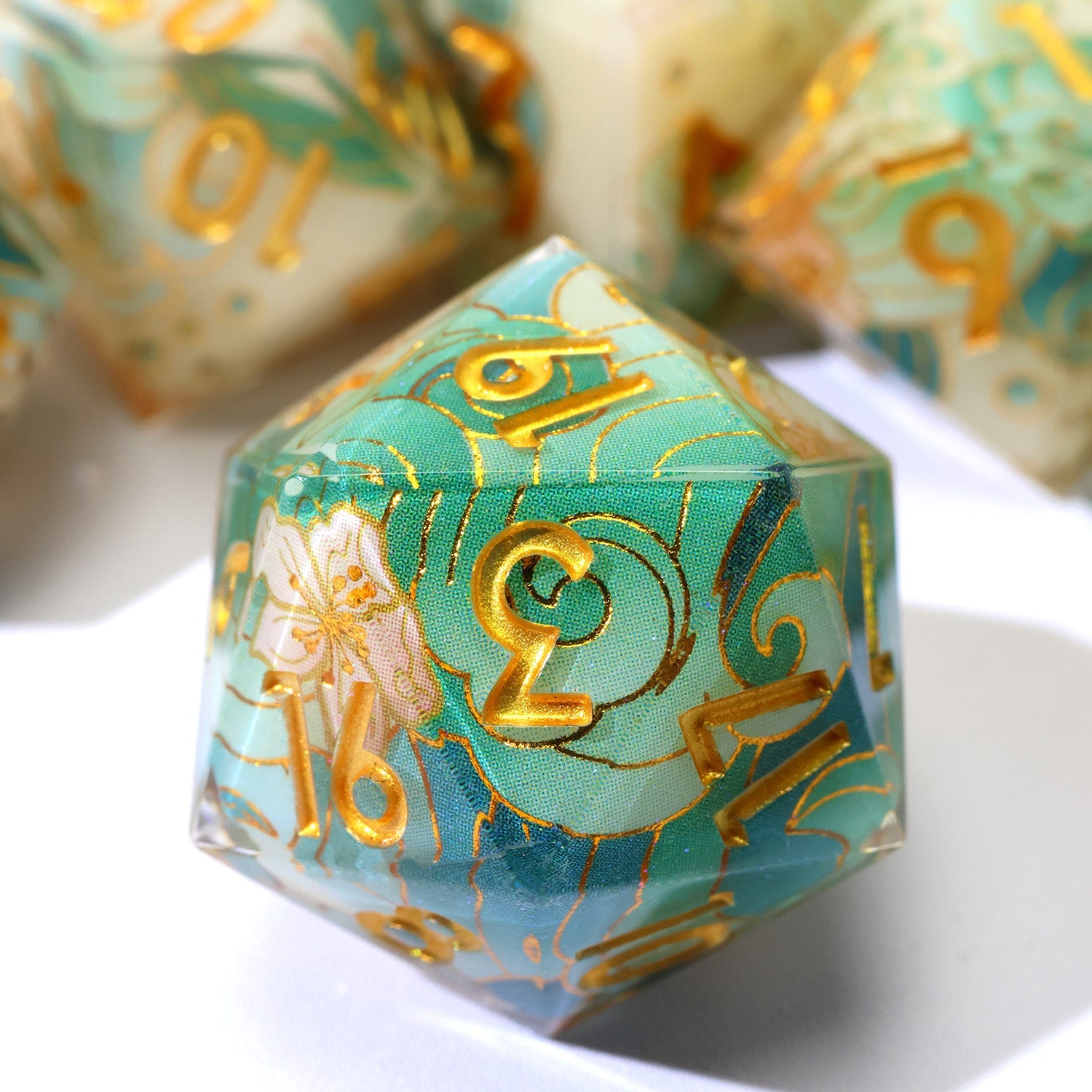 Emerald Tide | Art Core Dice | 7 Piece Set