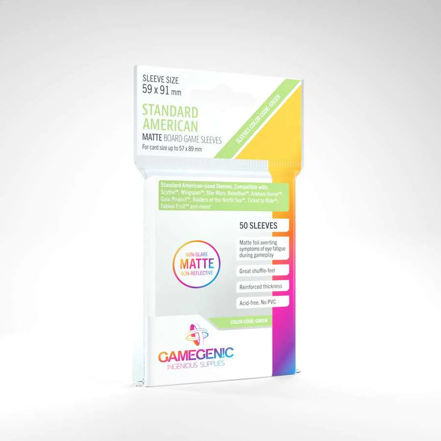 MATTE Standard American- Sized Sleeves: 59 x 91 mm (50)