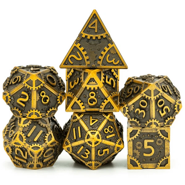 SteamPunk: Antique Gold - Metal RPG Dice Set