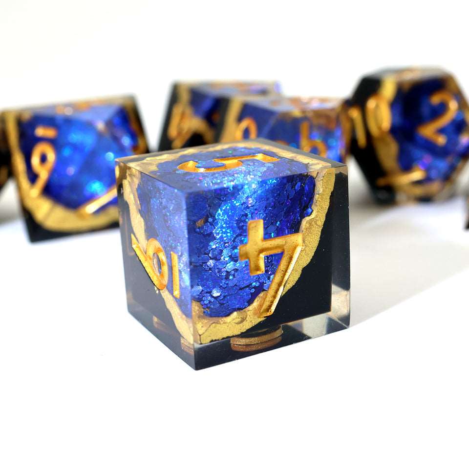 Azure Depths | Geode Dice | 7 Piece Set