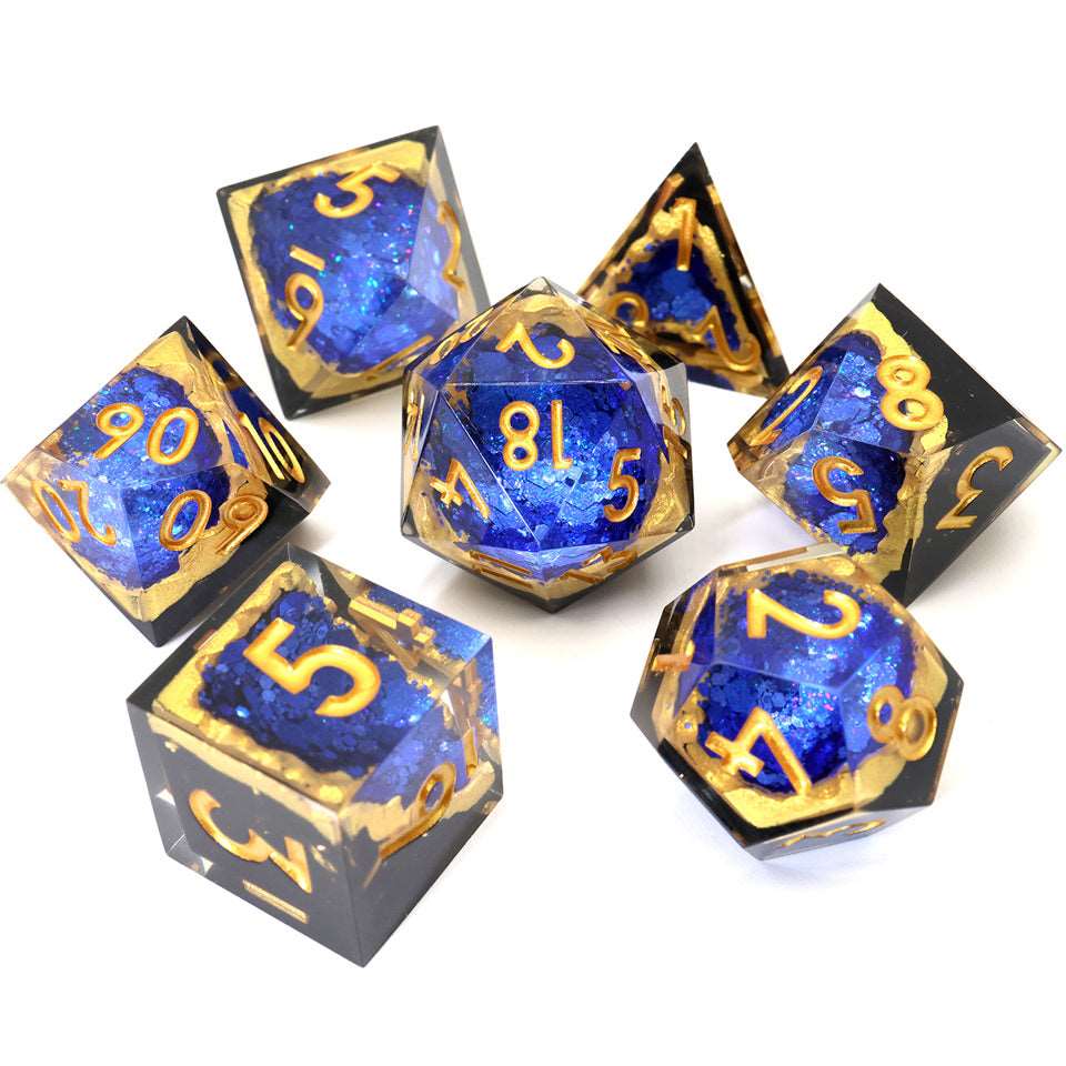 Azure Depths | Geode Dice | 7 Piece Set