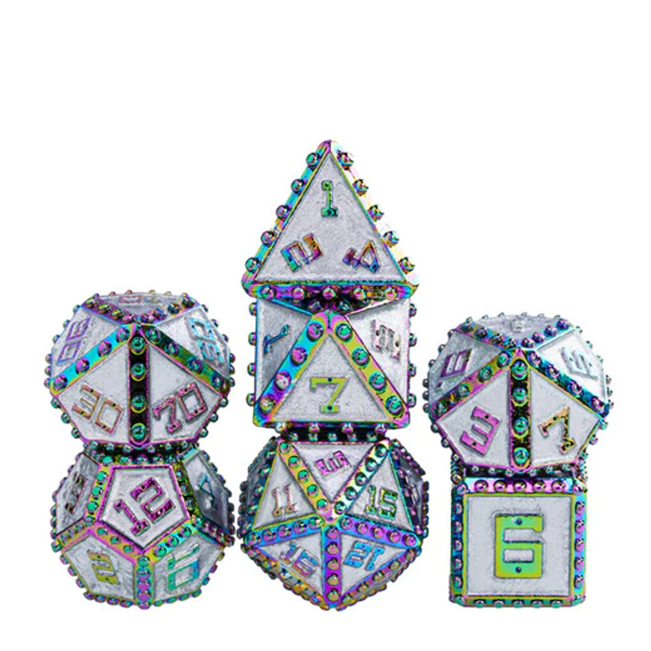 Metal RPG Dice Set: Enchanted Brigandine Armor