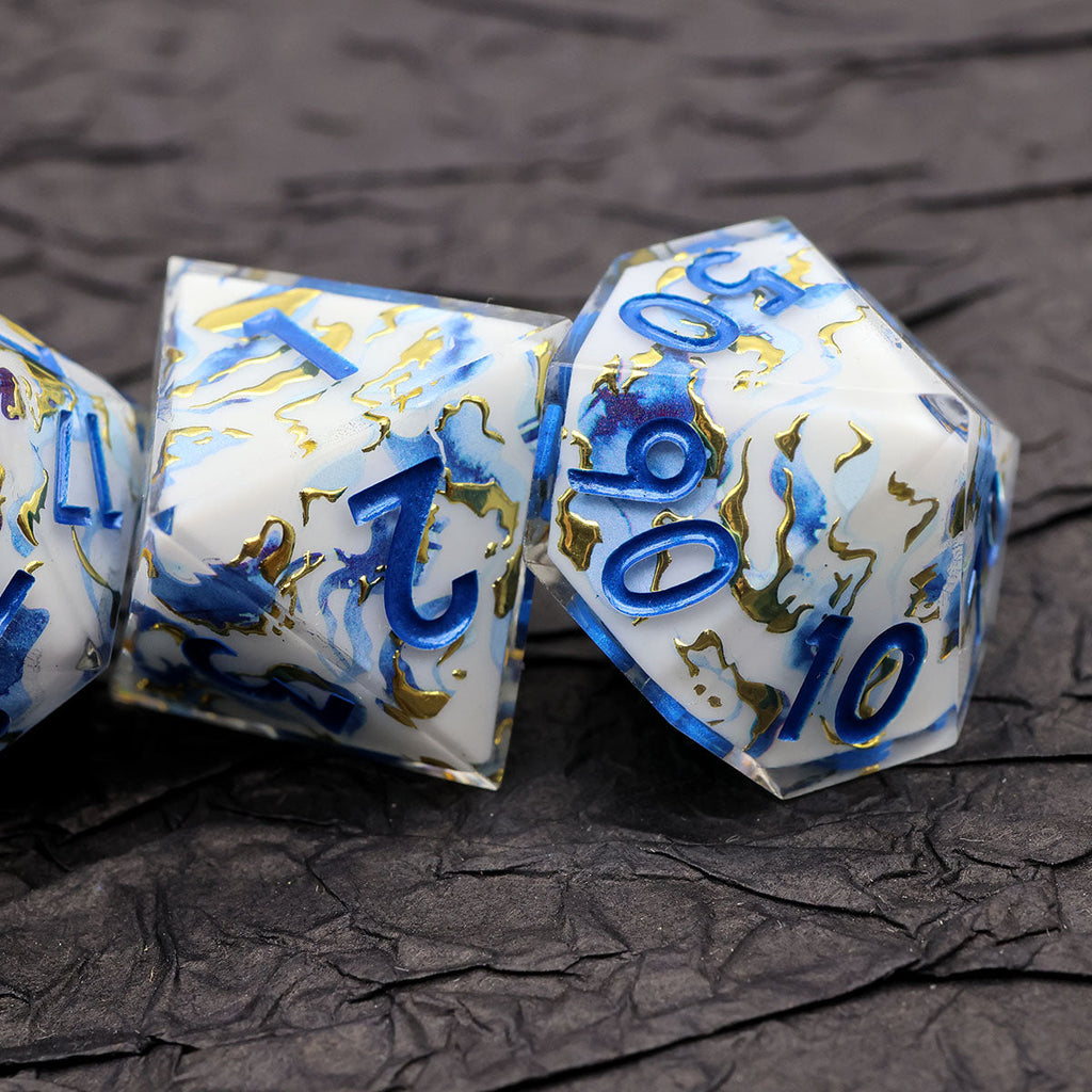 Divine Marble | Art Core Dice | 7 Piece Set