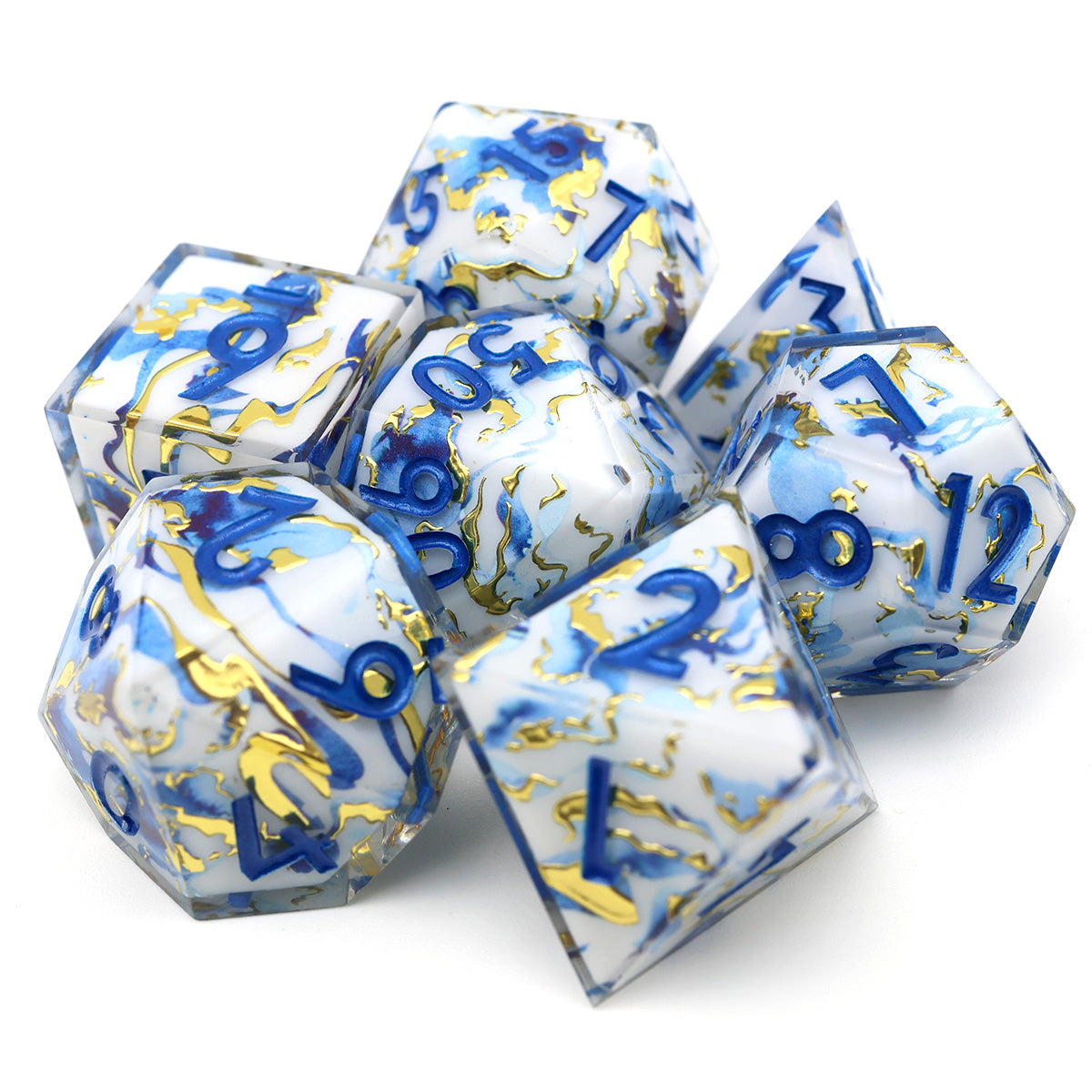 Divine Marble | Art Core Dice | 7 Piece Set