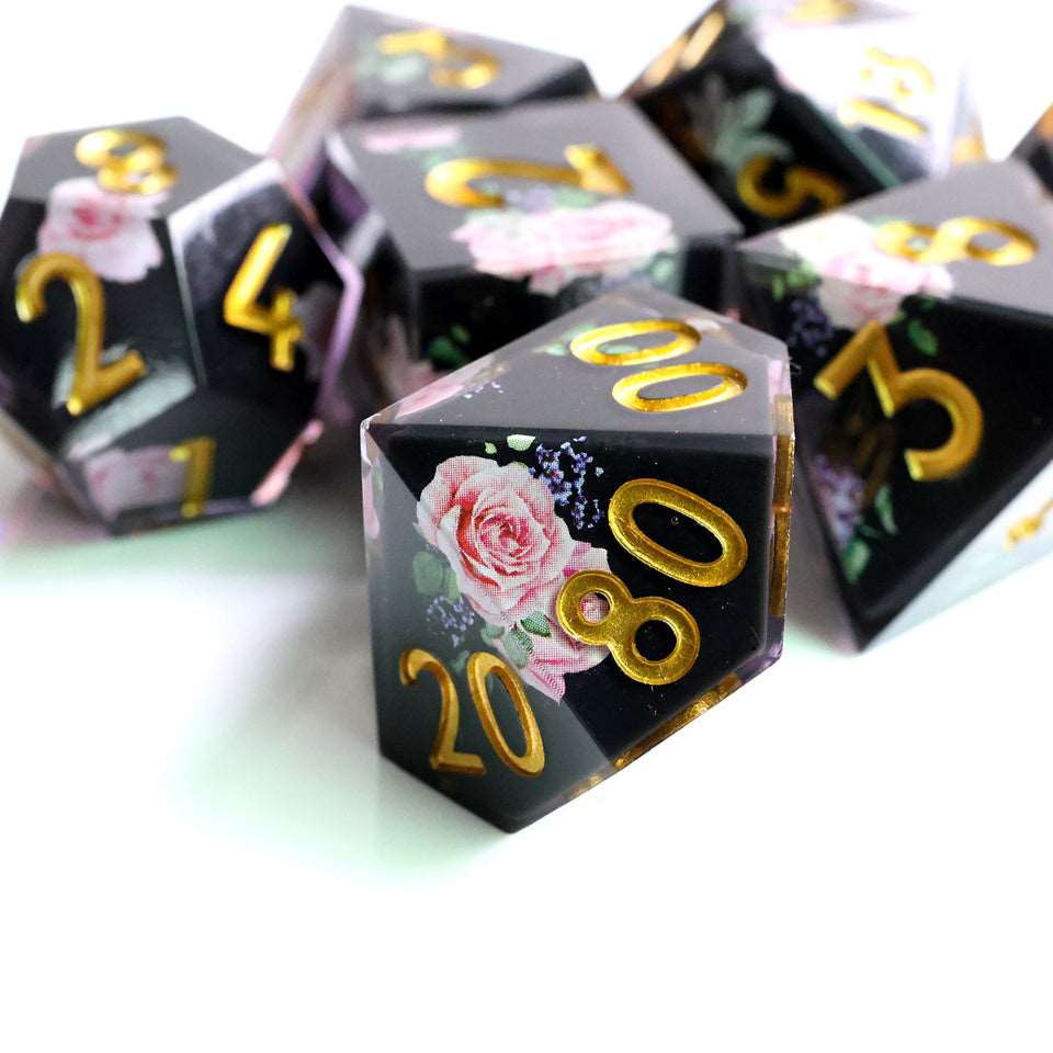 Floral Tsundere | Art Core Dice| 7 Piece Set