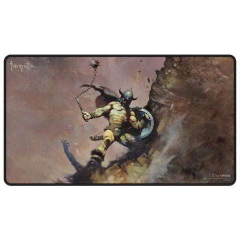 Artist Spotlight: Frank Frazetta - Warrior with Ball and Chain Black Stitched Playmat
