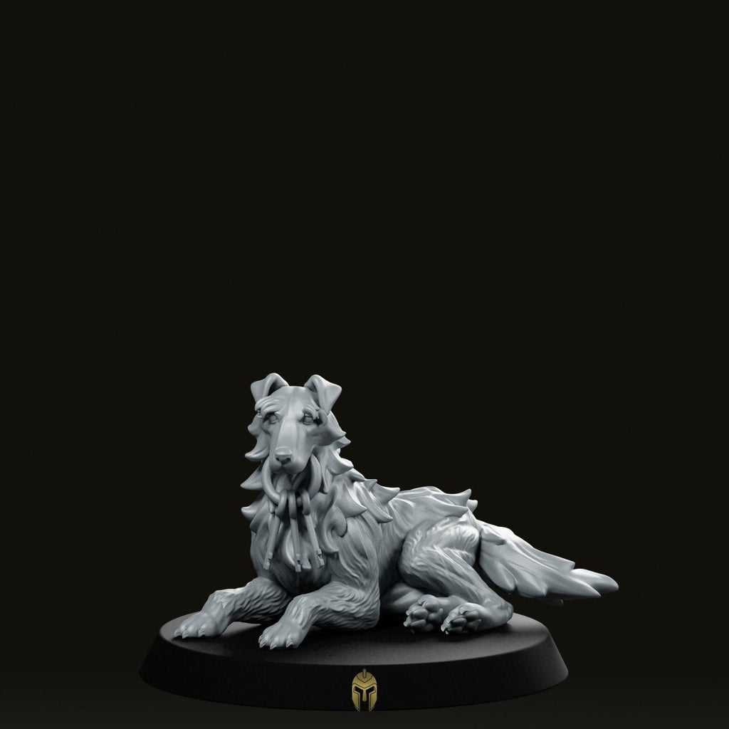 Prison Guard Dog 2 Fantasy Miniature