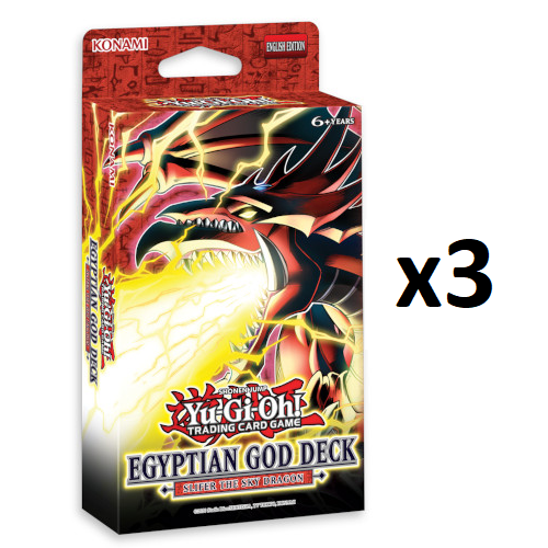 3x Yu-Gi-Oh! - Egyptian God Slifer The Sky Dragon Reprint Unlimited Edition Structure Deck