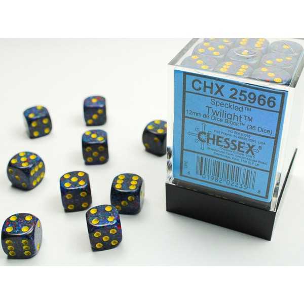 Speckled Silver Twilight (36 x D6 Dice)