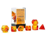 Translucent Red-Yellow/gold (7 Dice Set)