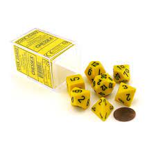 Polyhedral Dice: Opaque - Yellow with Black (7)