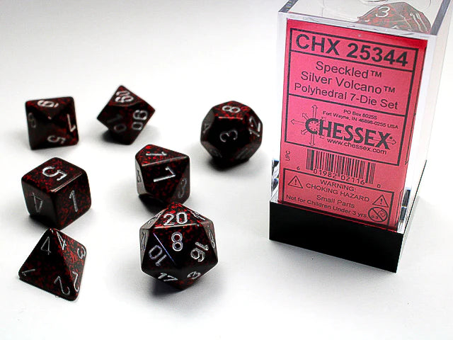 Polyhedral Dice: Speckled - Silver Volcano (7)