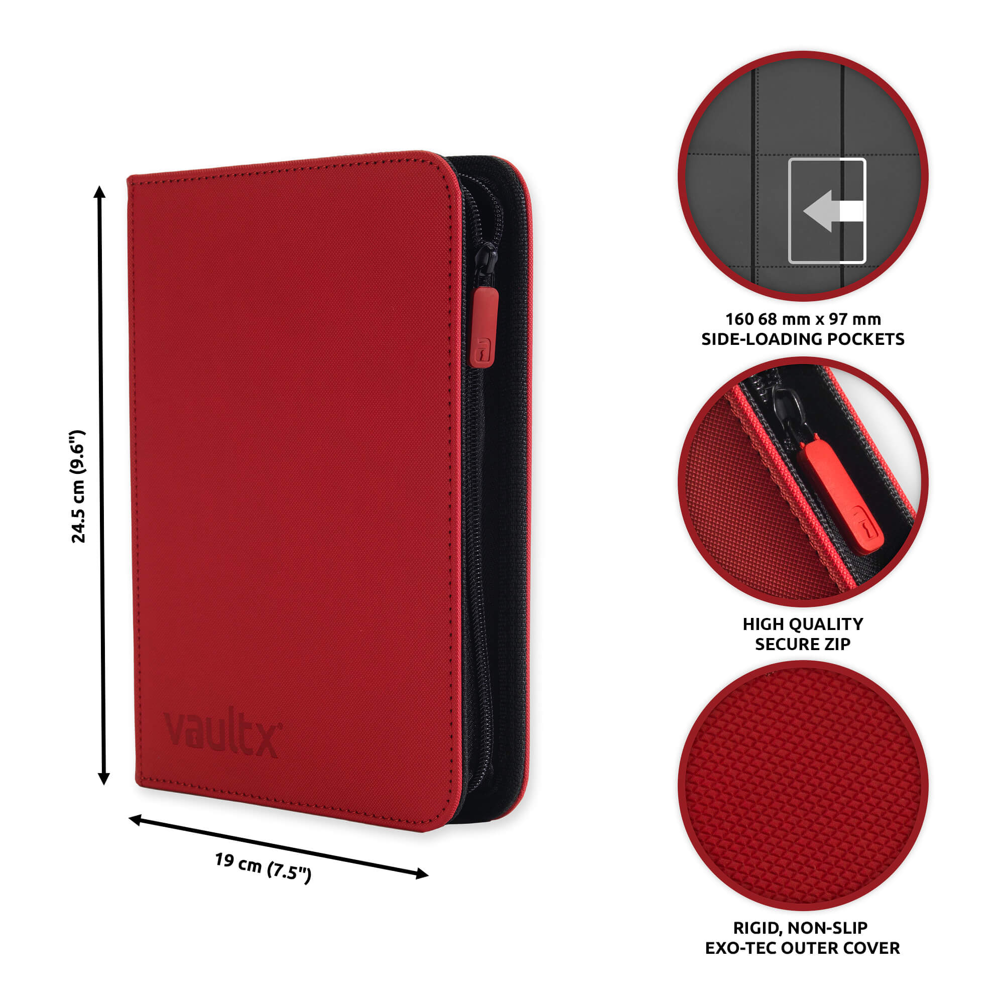 Red 4-Pocket Exo-Tec® Zip Binder