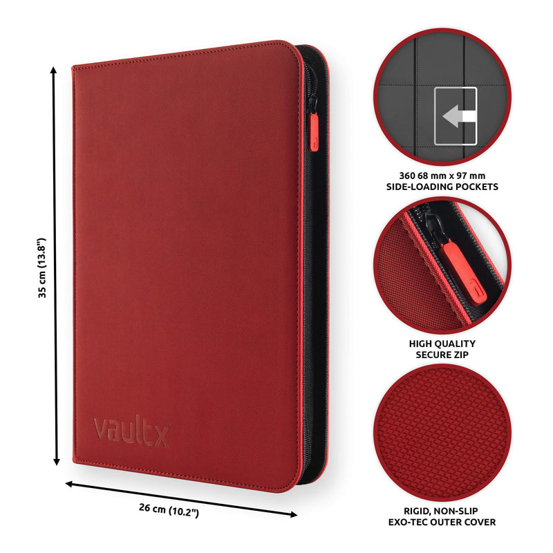 Red 9-Pocket Exo-Tec® Zip Binder