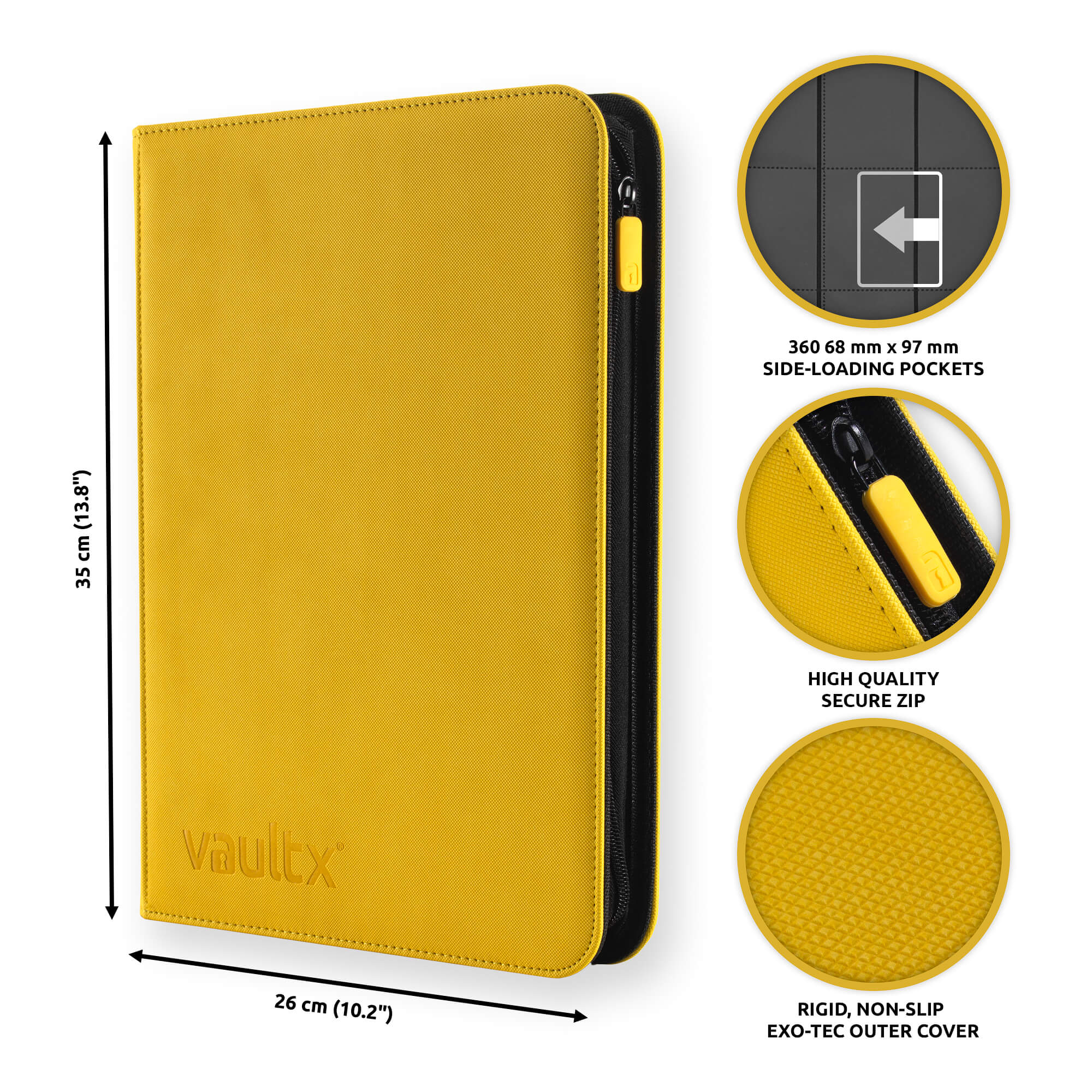 Yellow 9-Pocket Exo-Tec® Zip Binder