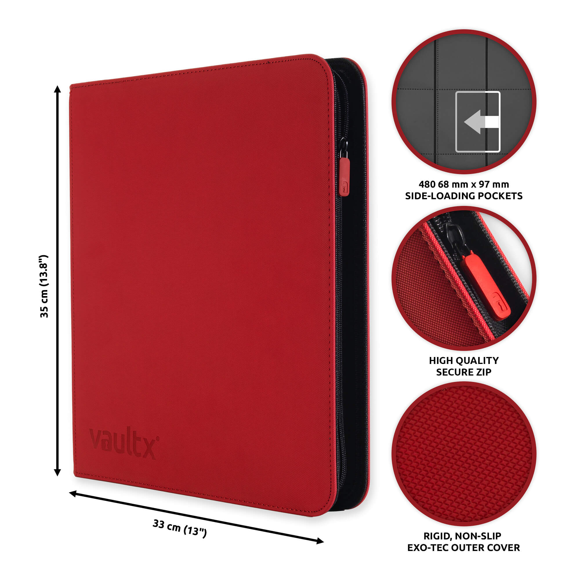 Red 12-Pocket Exo-Tec® Zip Binder