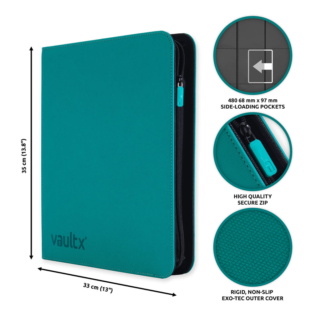 Teal 12-Pocket Exo-Tec® Zip Binder