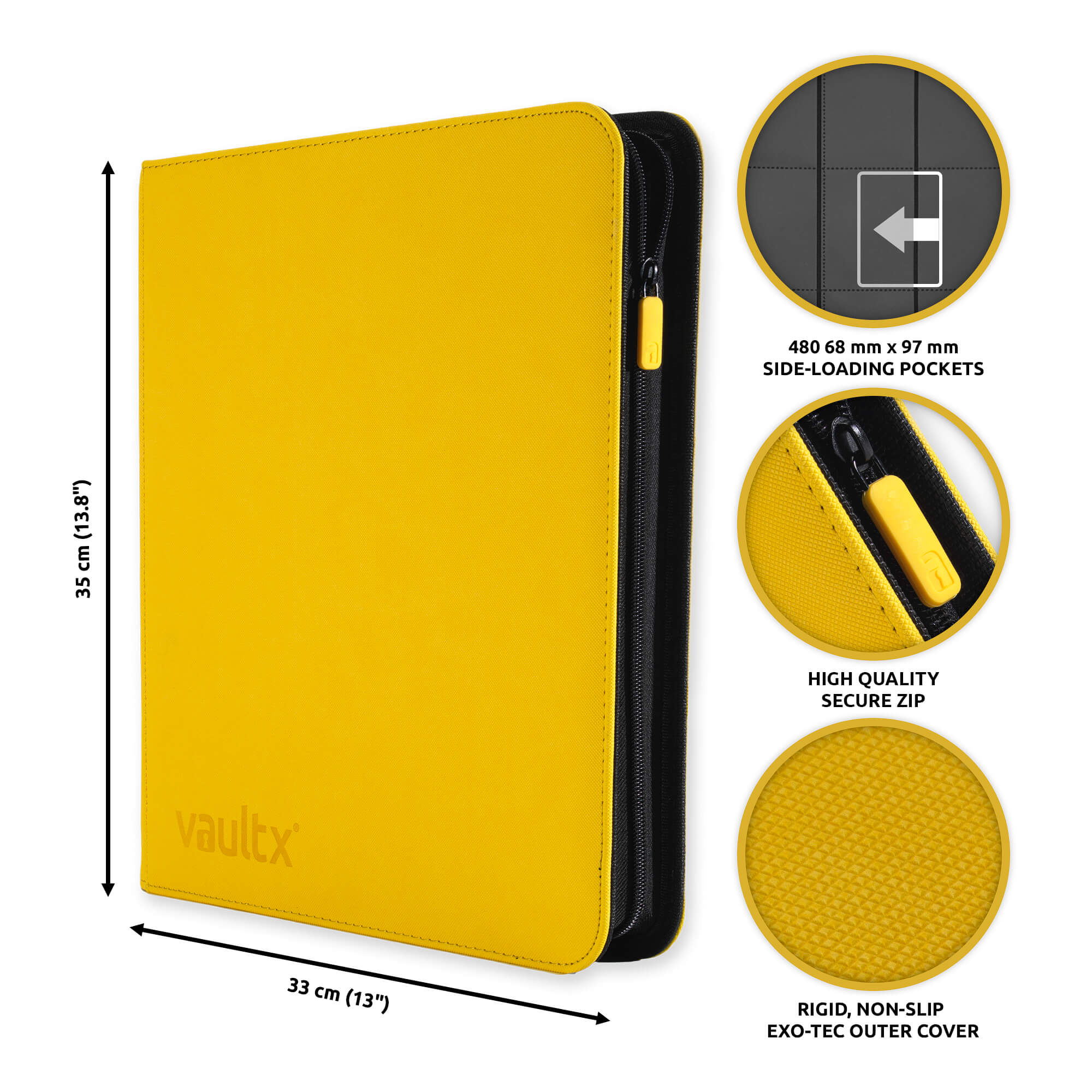 Yellow 12-Pocket Exo-Tec® Zip Binder