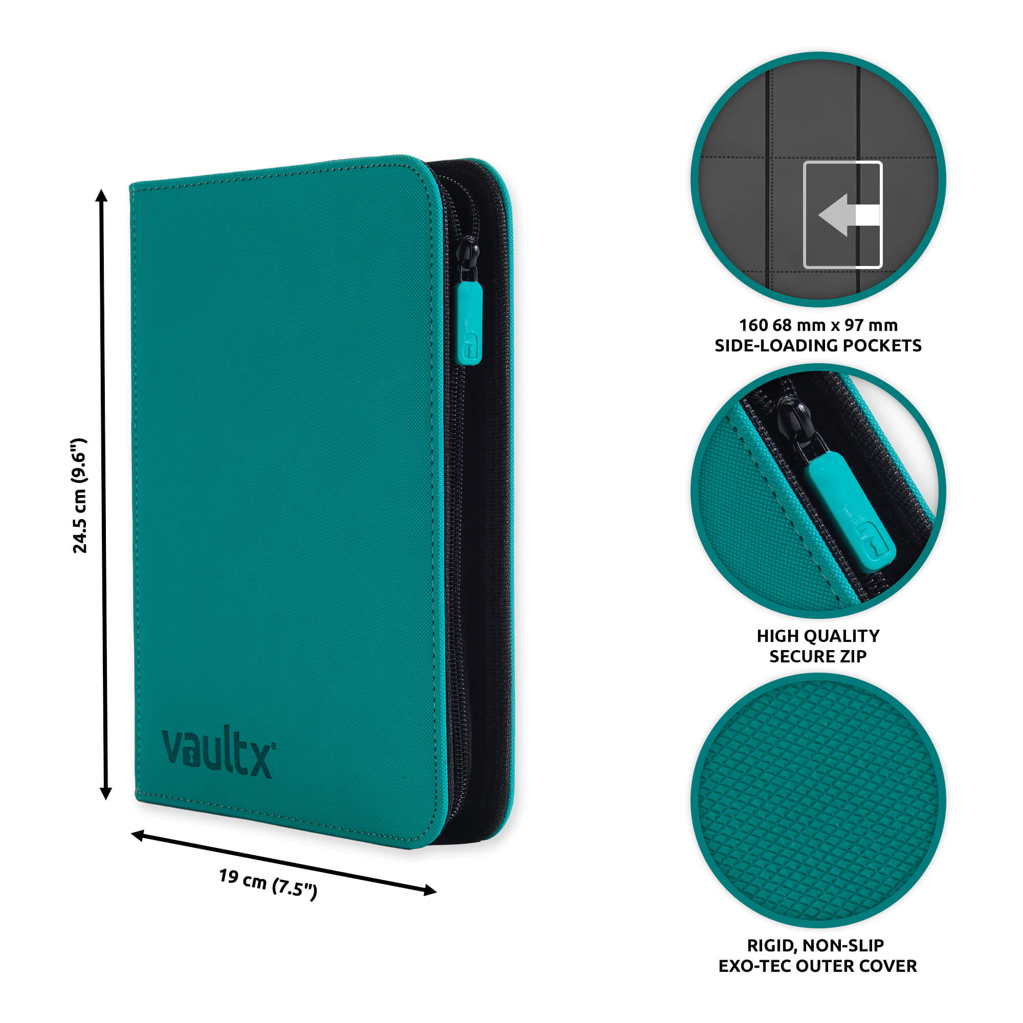 Teal 4-Pocket Exo-Tec® Zip Binder