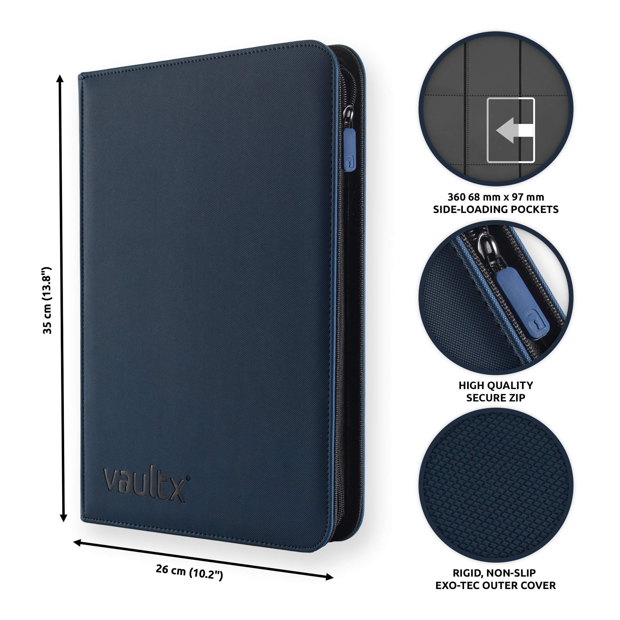 Blue 9-Pocket Exo-Tec® Zip Binder