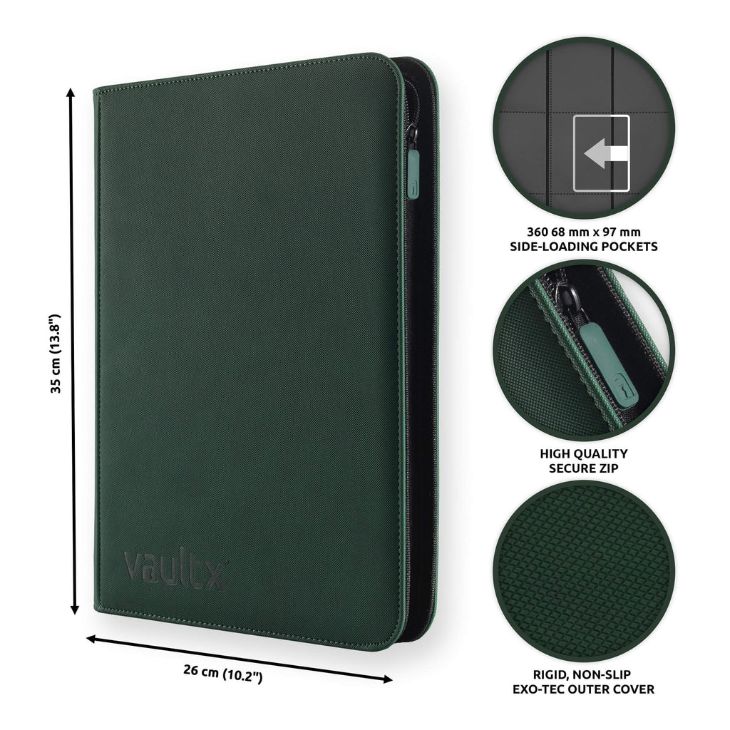 Green 9-Pocket Exo-Tec® Zip Binder