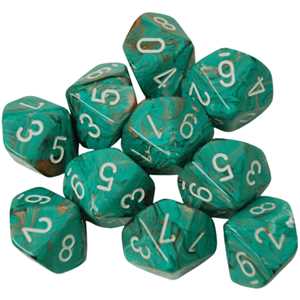 Ten d10™ Sets: Marble - Oxi-Copper with White